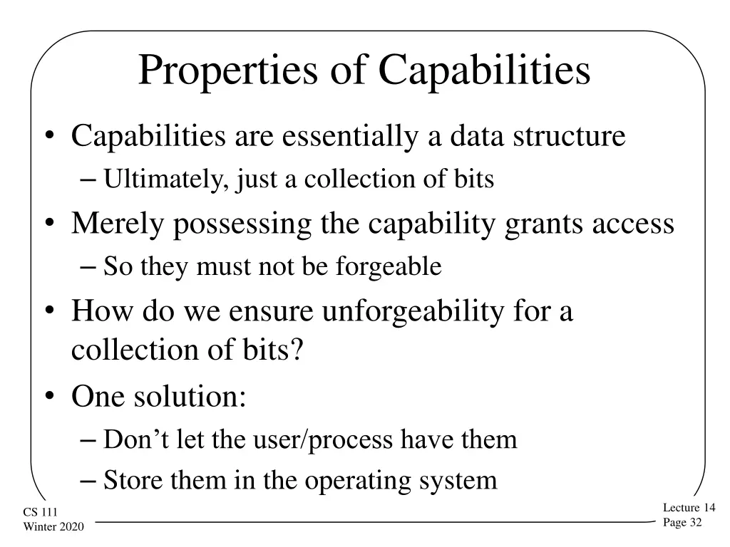 properties of capabilities