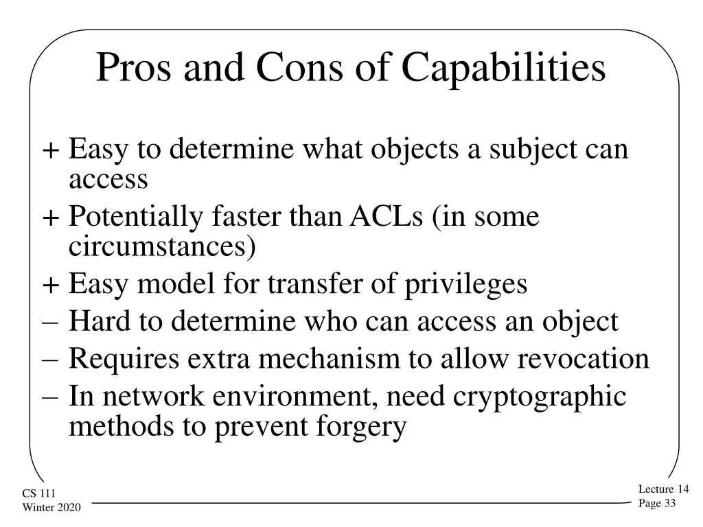 pros and cons of capabilities