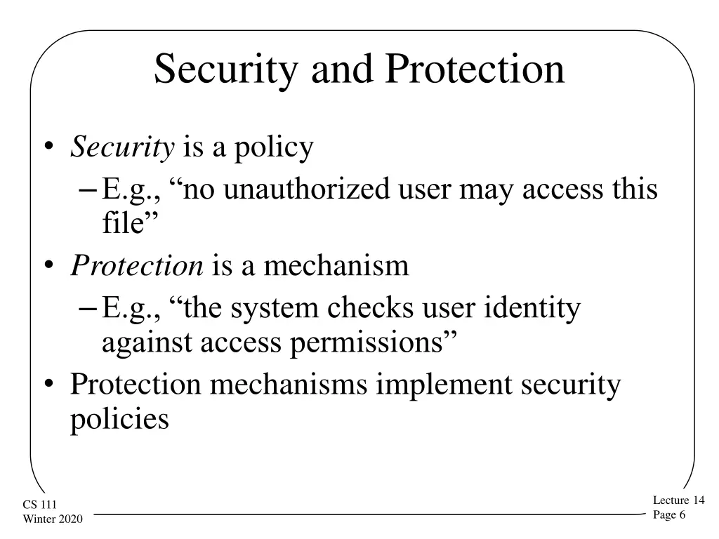 security and protection