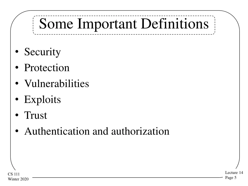 some important definitions