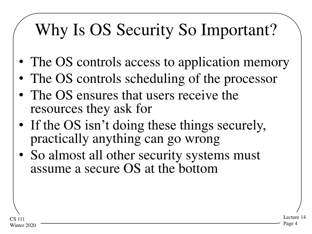 why is os security so important