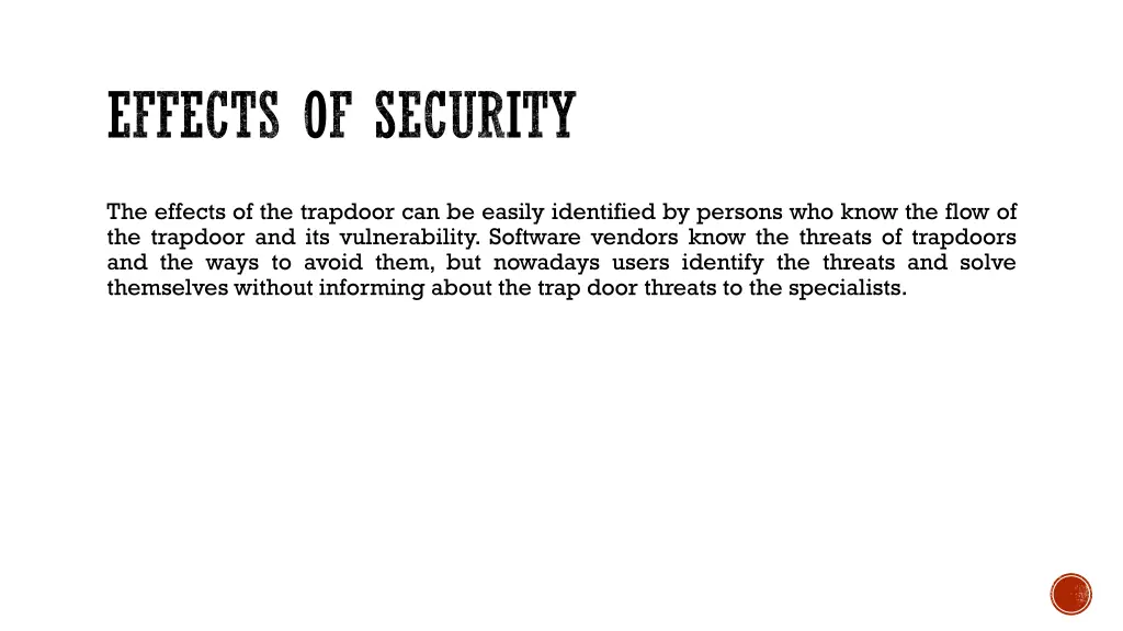 effects of security