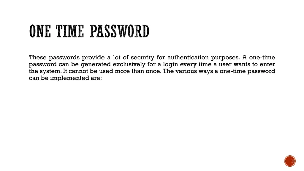 one time password