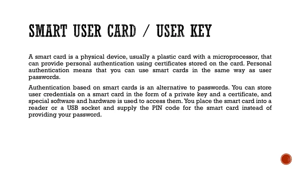 smart user card user key