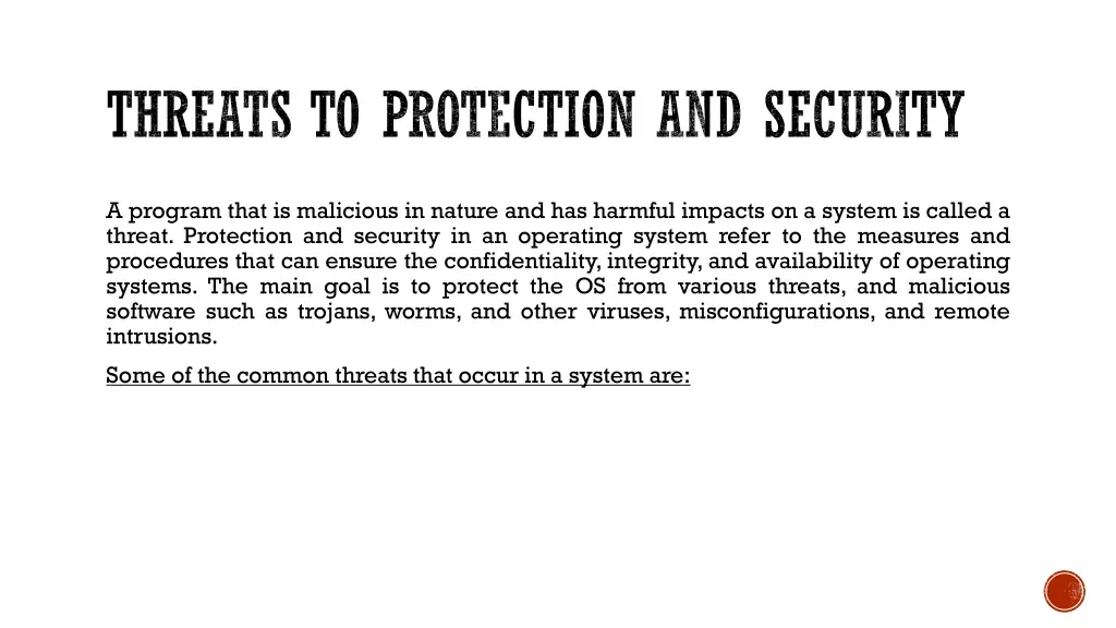 threats to protection and security