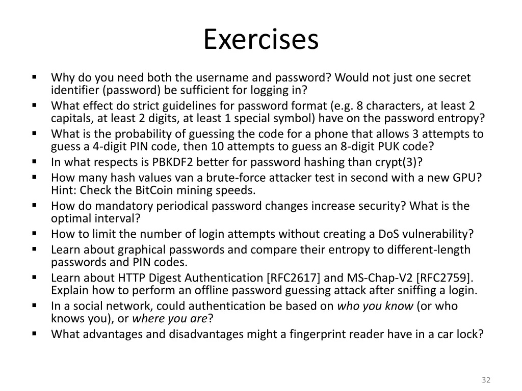 exercises