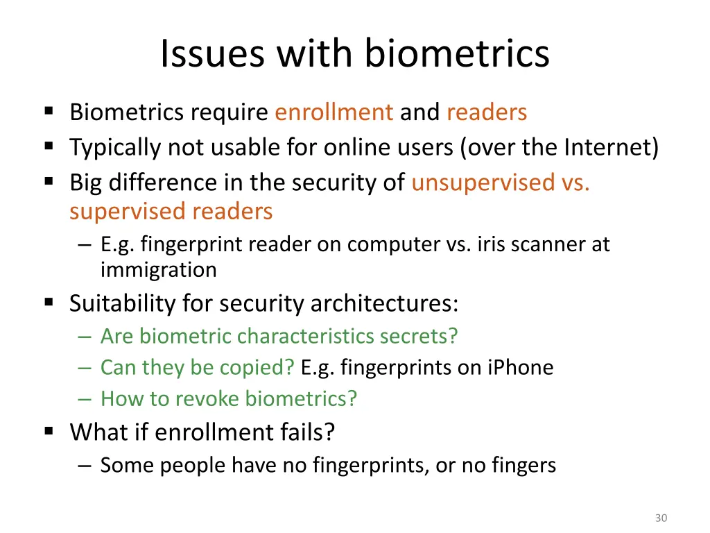 issues with biometrics