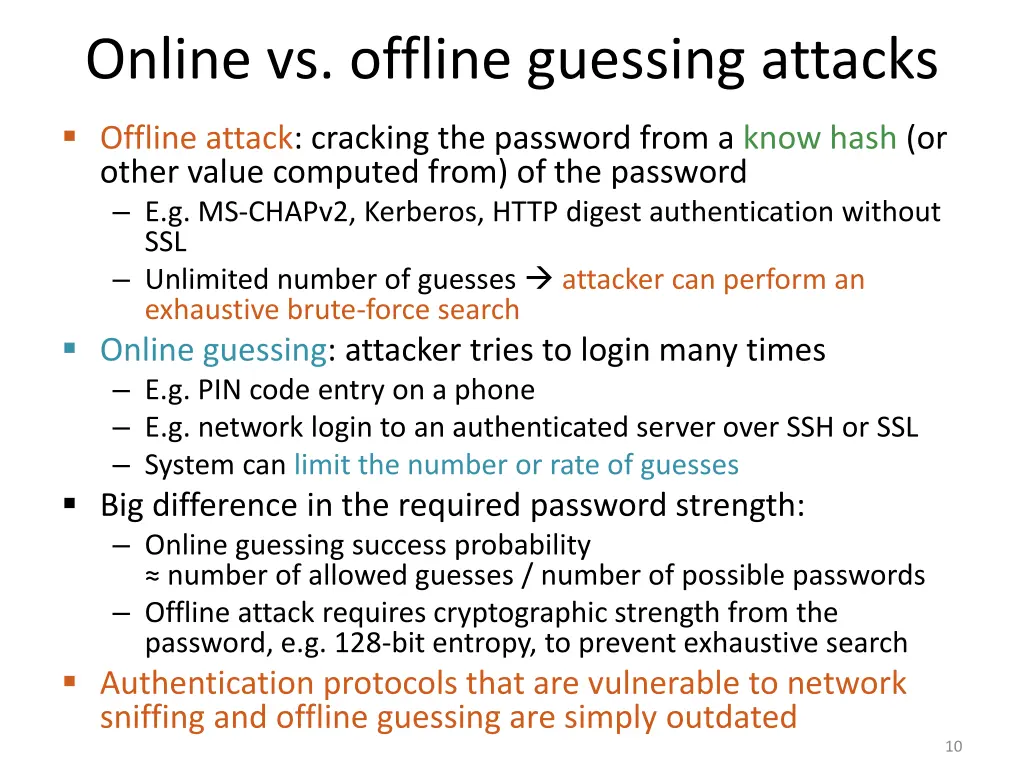 online vs offline guessing attacks