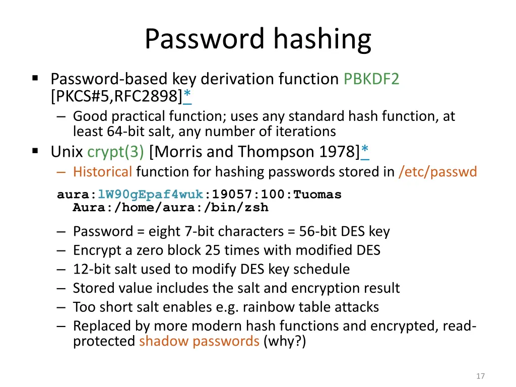 password hashing