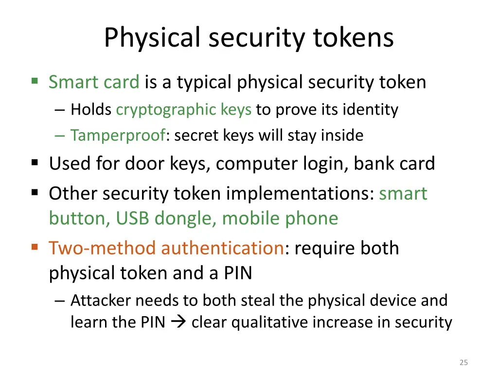 physical security tokens