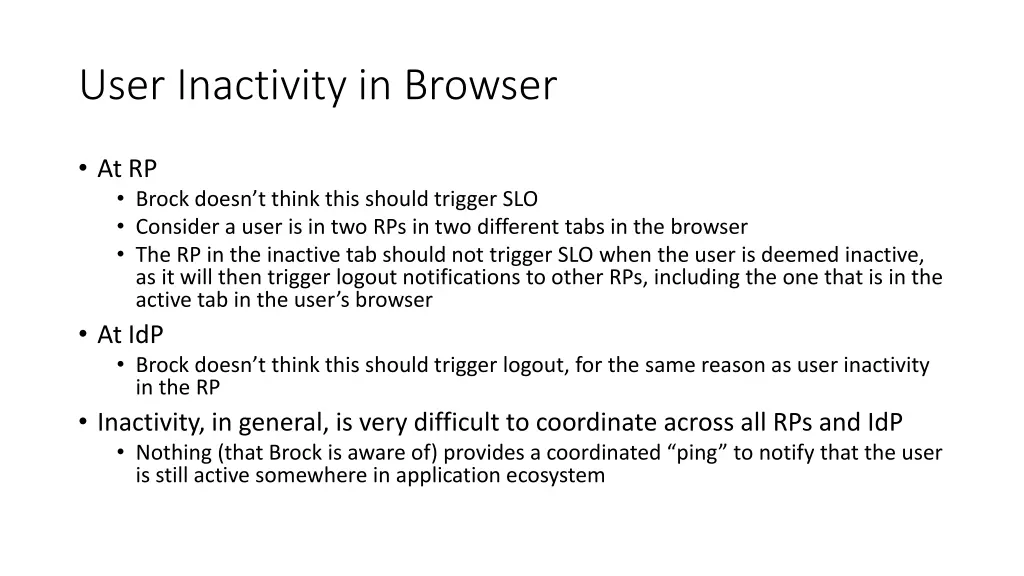 user inactivity in browser