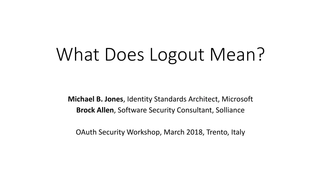 what does logout mean