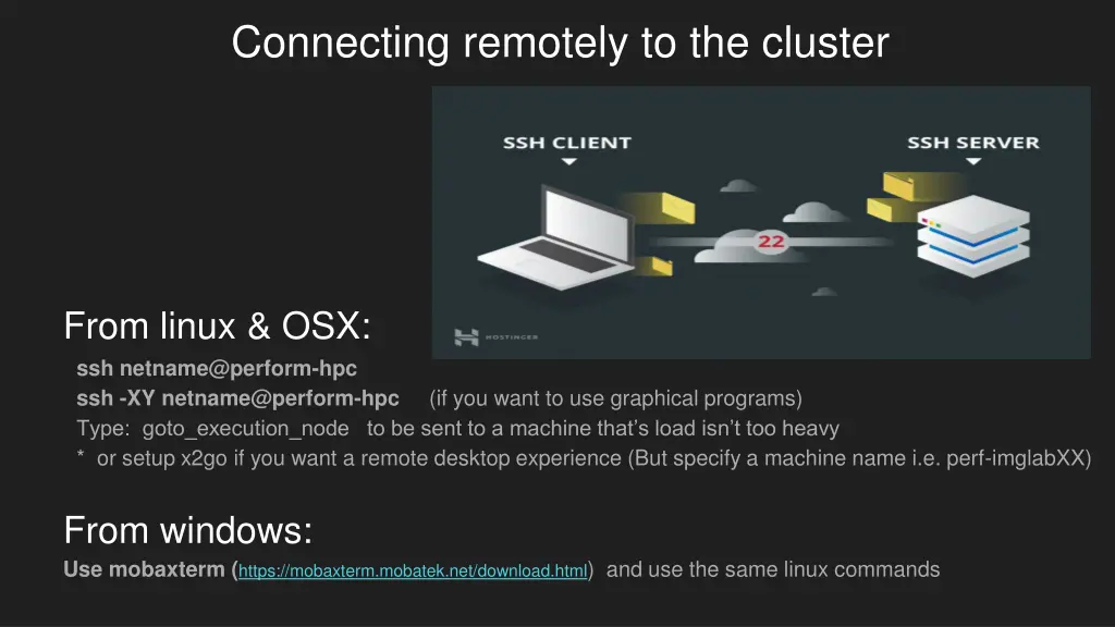connecting remotely to the cluster