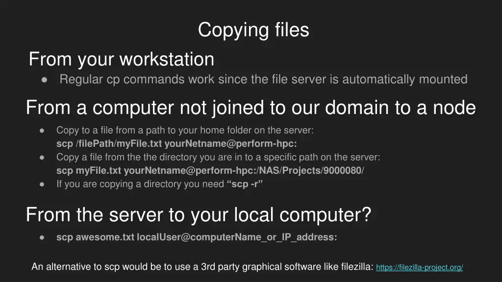 copying files