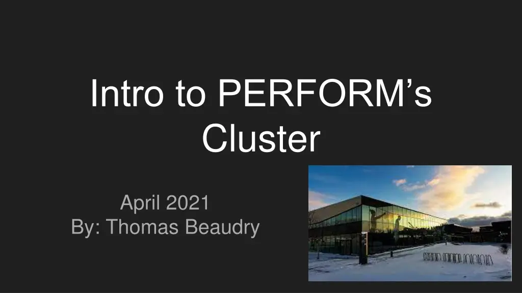 intro to perform s cluster