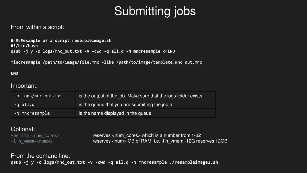 submitting jobs