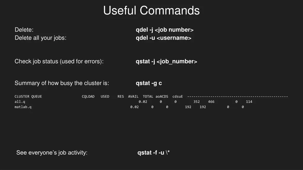 useful commands