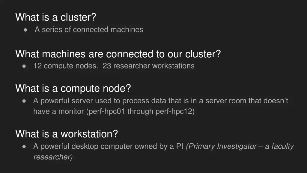 what is a cluster a series of connected machines