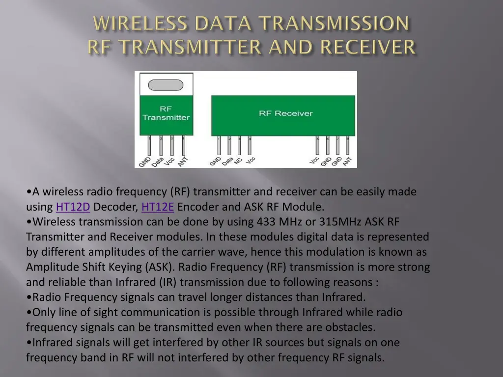 a wireless radio frequency rf transmitter