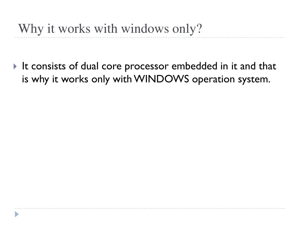 why it works with windows only