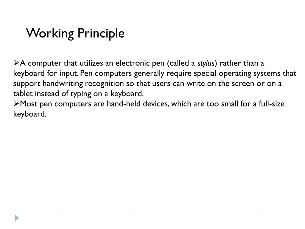 working principle