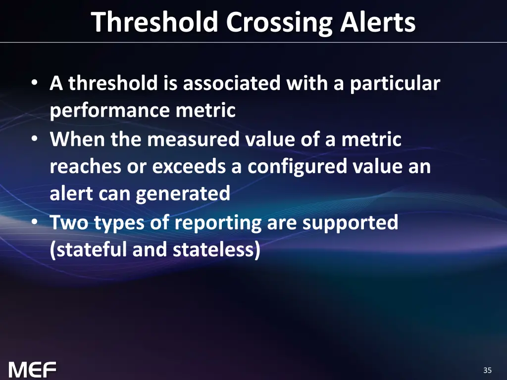 threshold crossing alerts