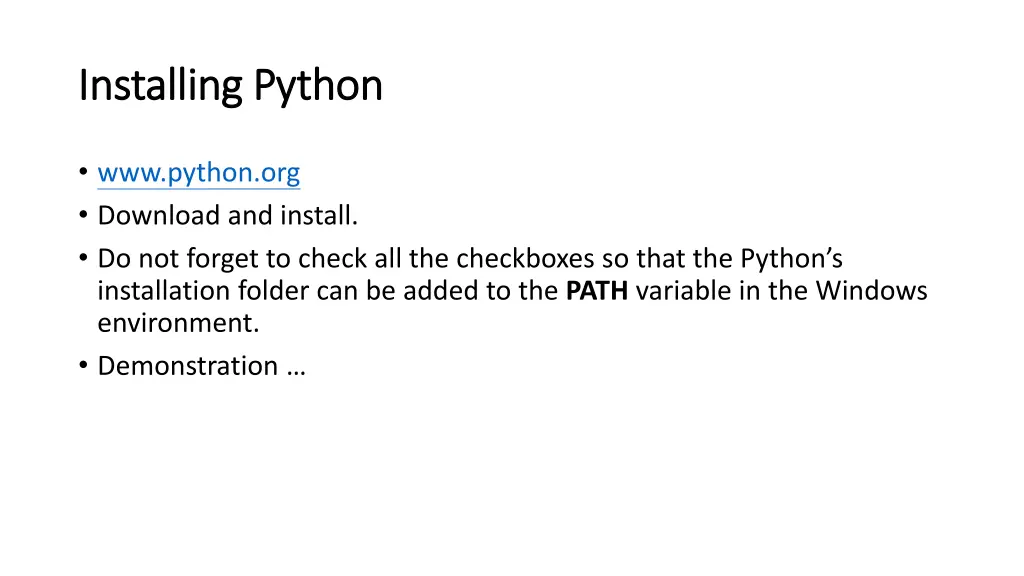 installing python installing python