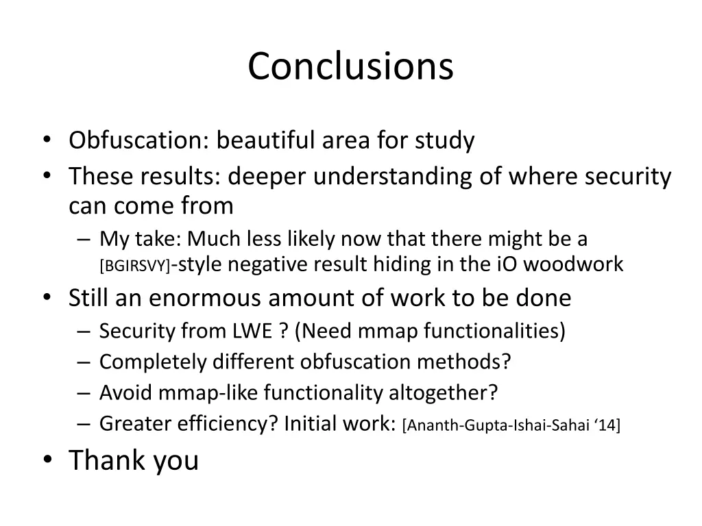 conclusions