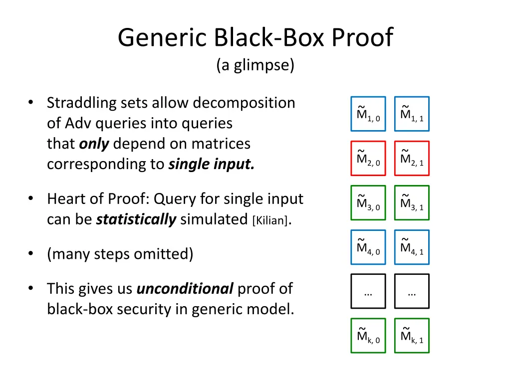 generic black box proof a glimpse