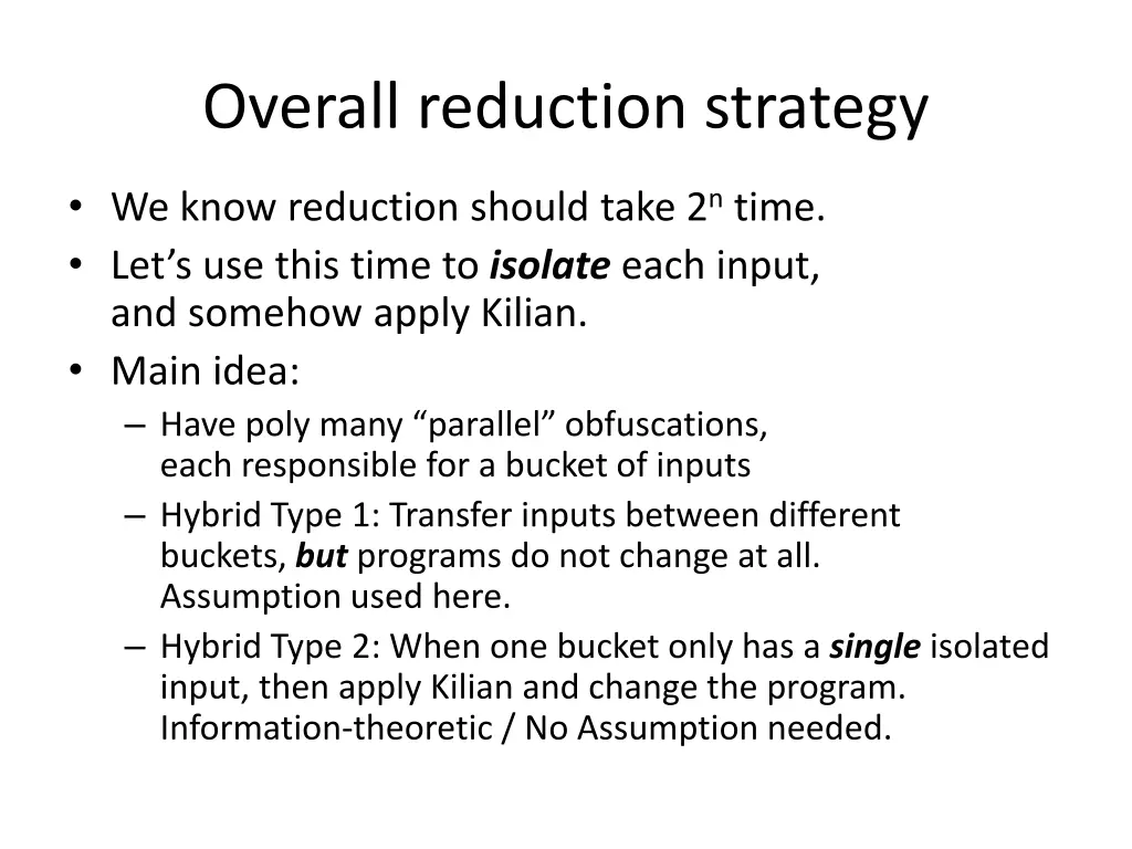 overall reduction strategy