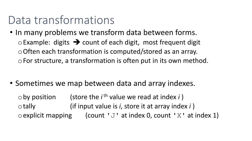data transformations in many problems