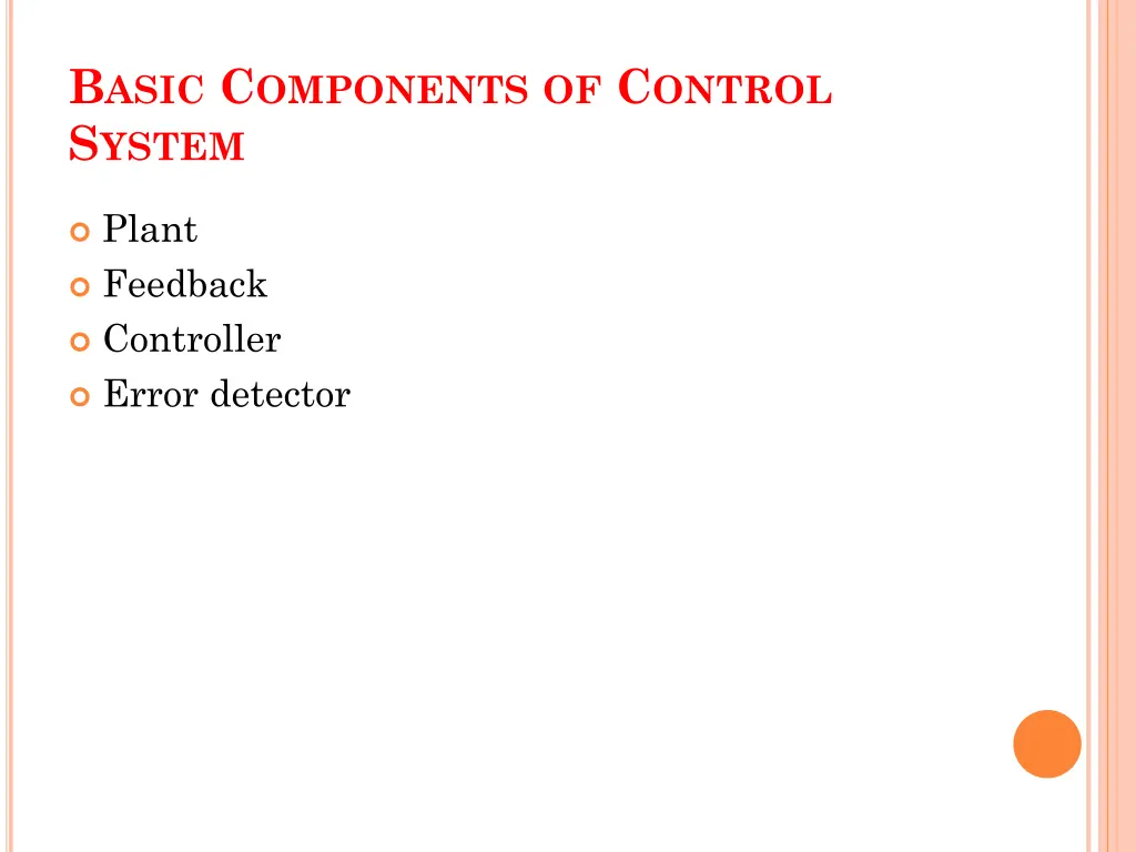 b asic c omponents of c ontrol s ystem