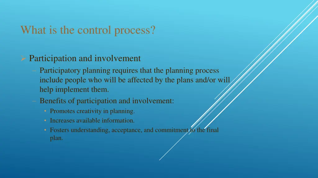 what is the control process