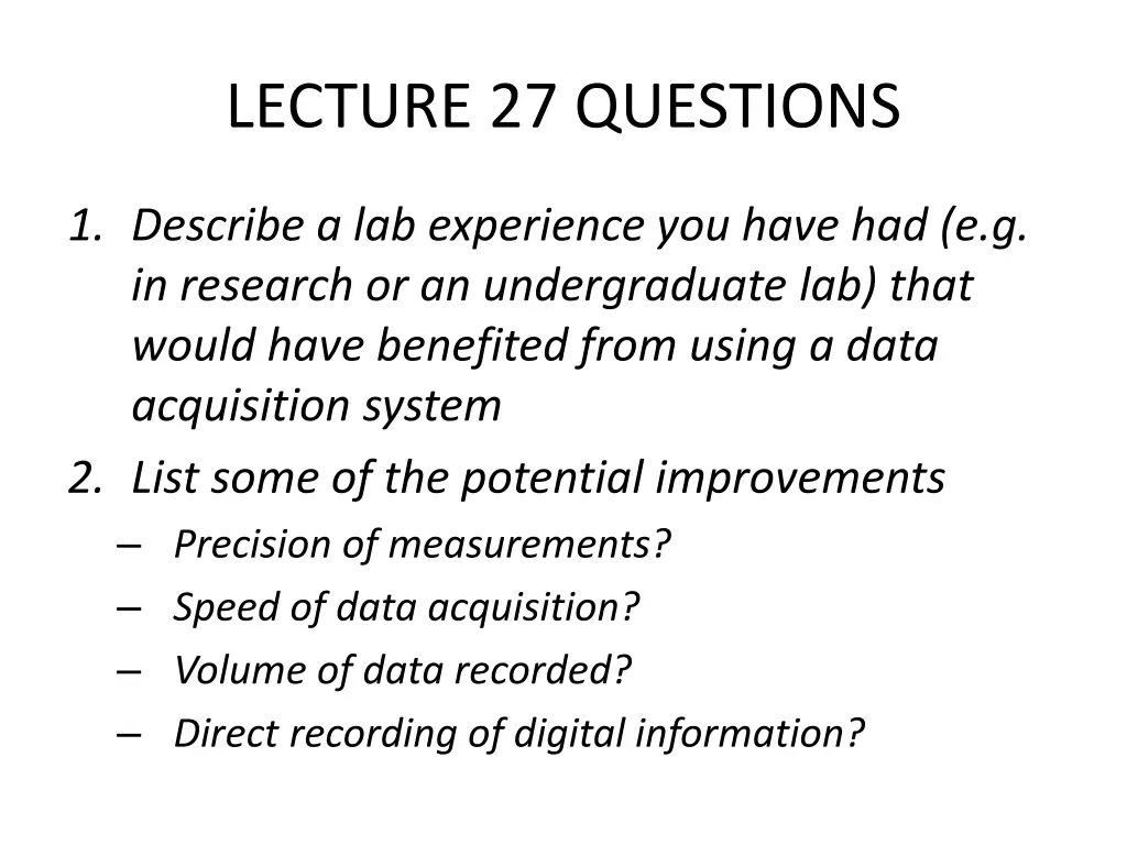 lecture 27 questions