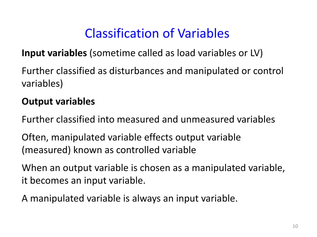 classification of variables