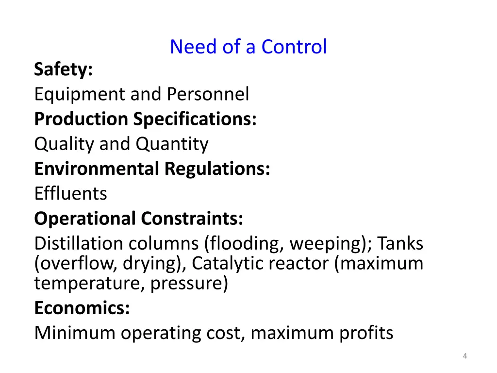 need of a control