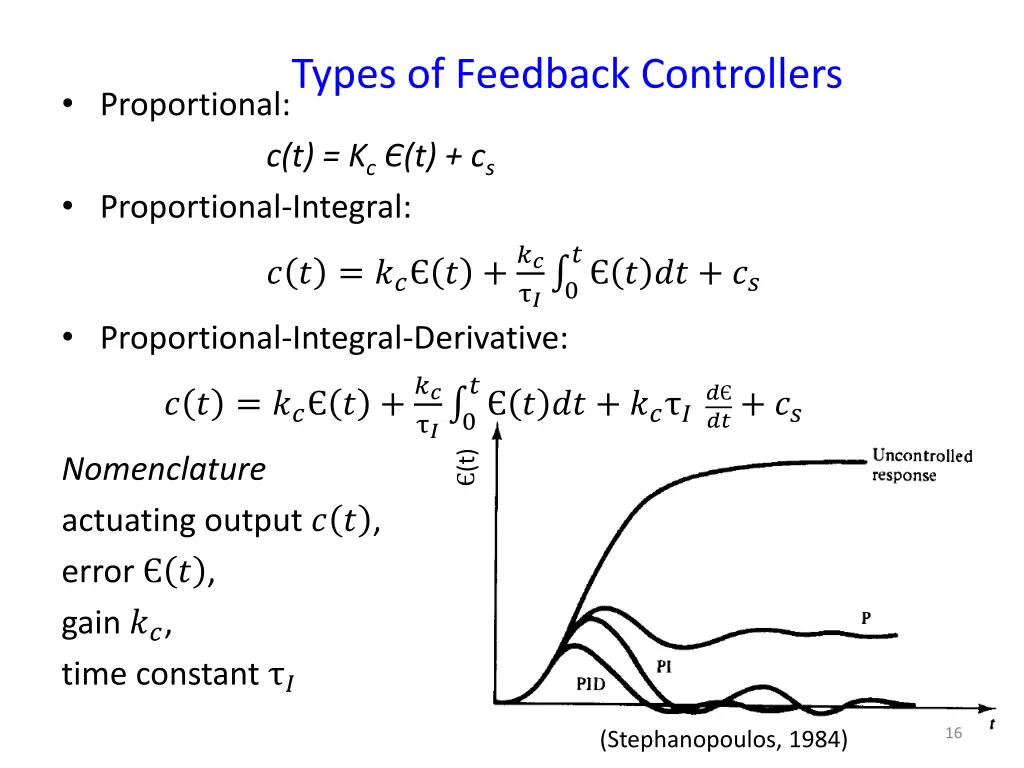 types of feedback controllers