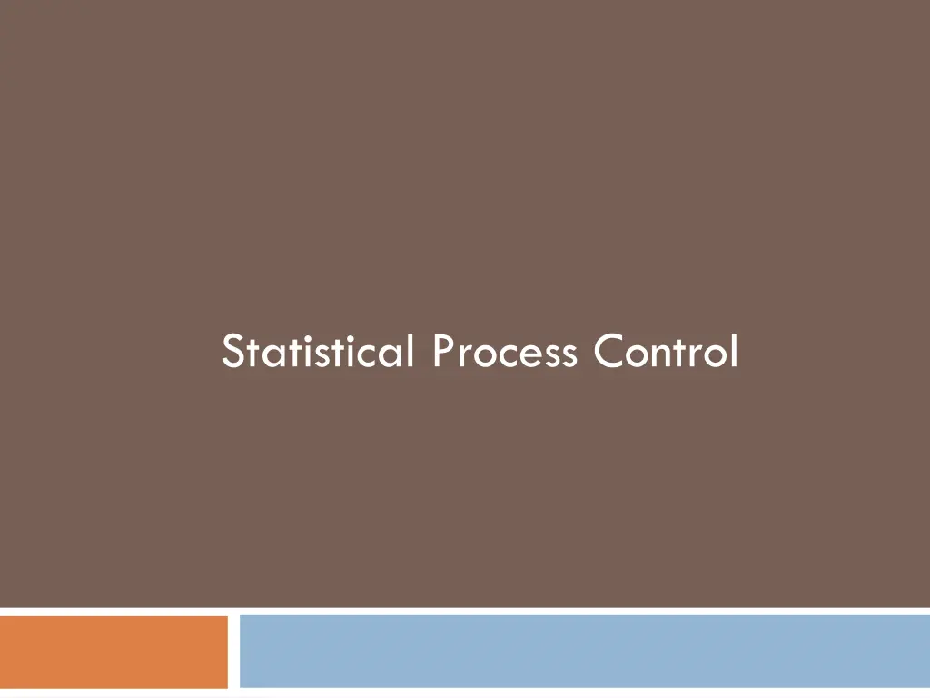 statistical process control