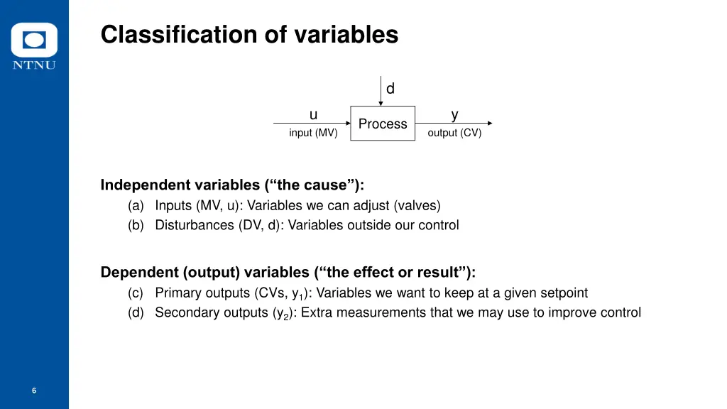 classification of variables