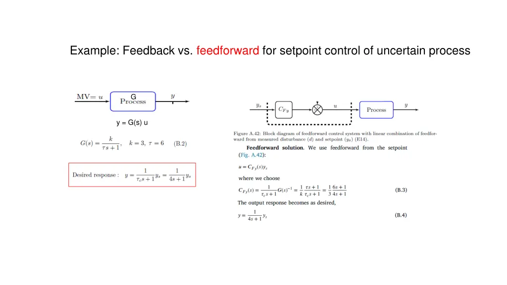 example feedback vs feedforward for setpoint
