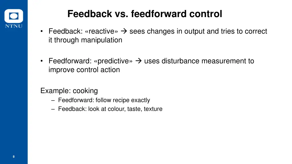 feedback vs feedforward control