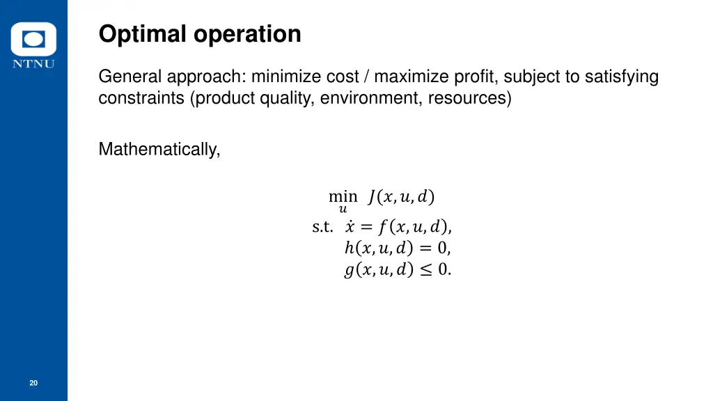optimal operation