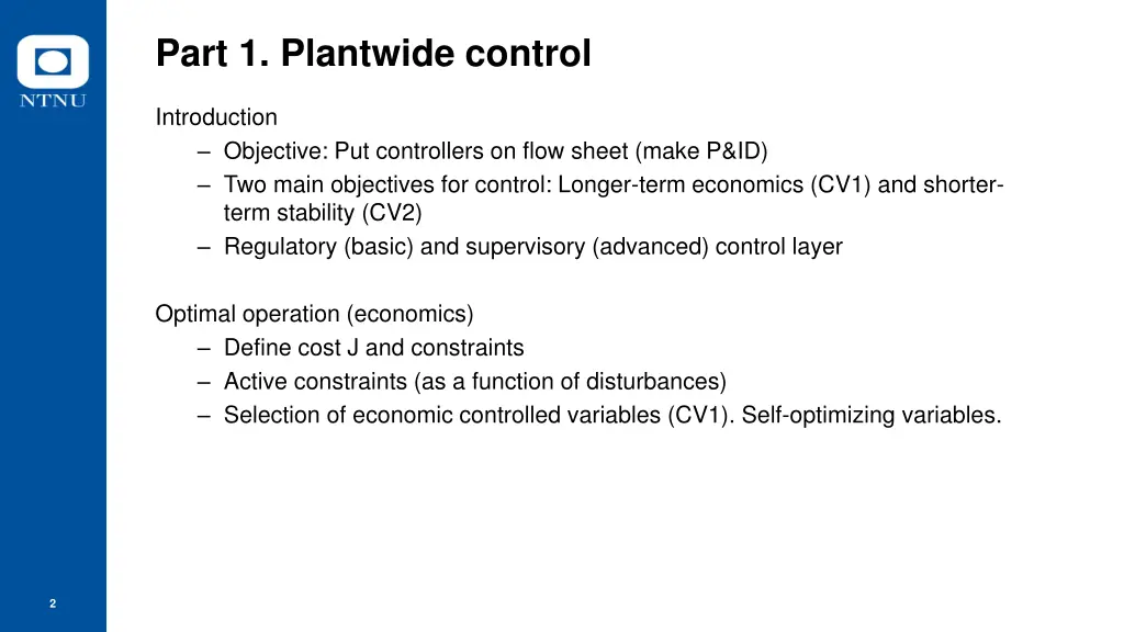 part 1 plantwide control