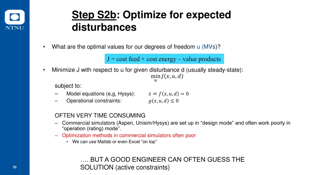 step s2b optimize for expected disturbances