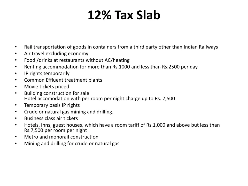 12 tax slab