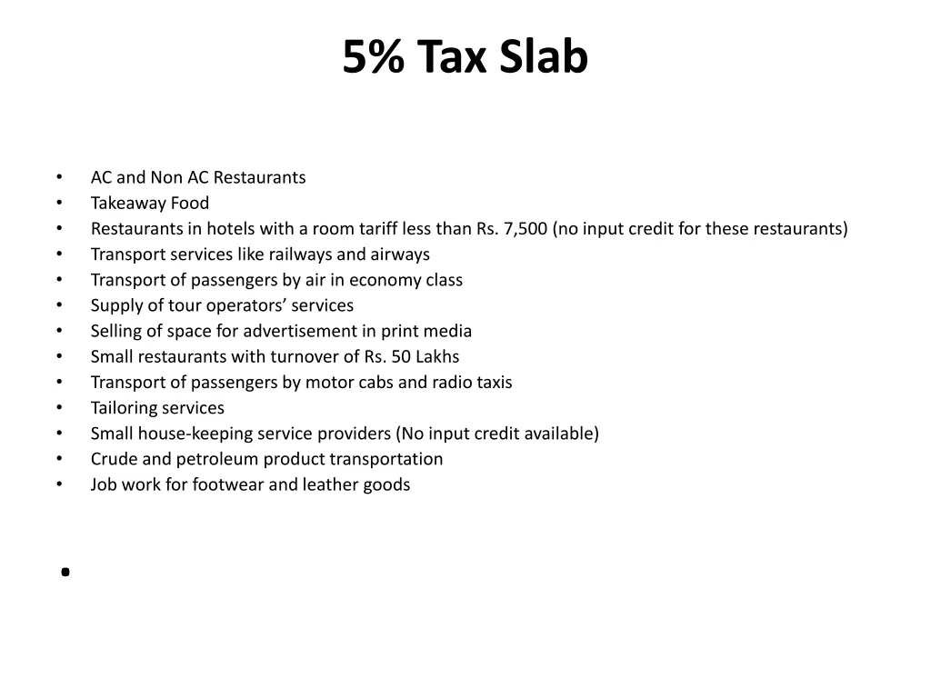 5 tax slab