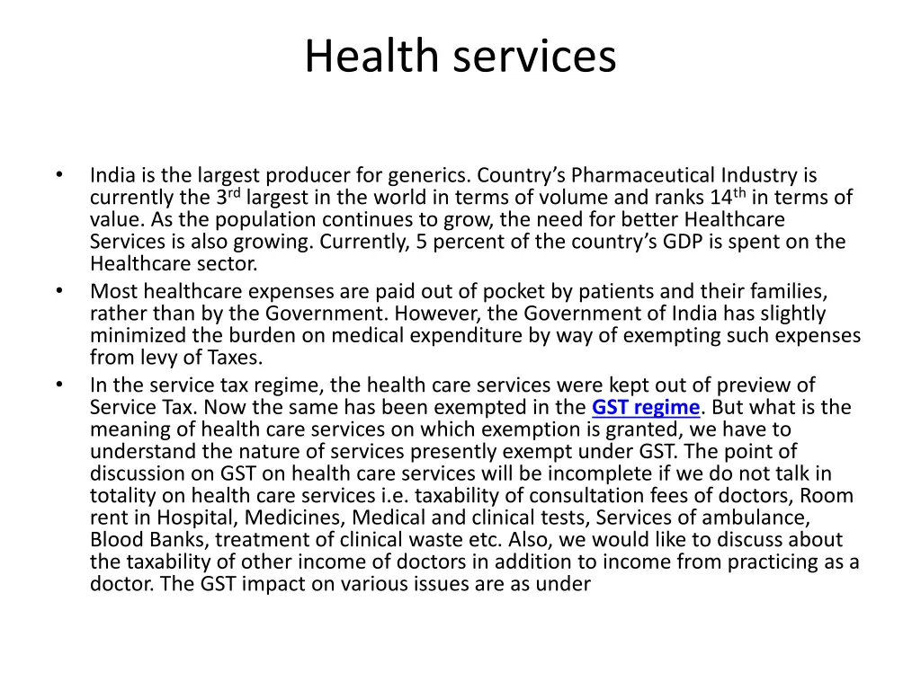 health services