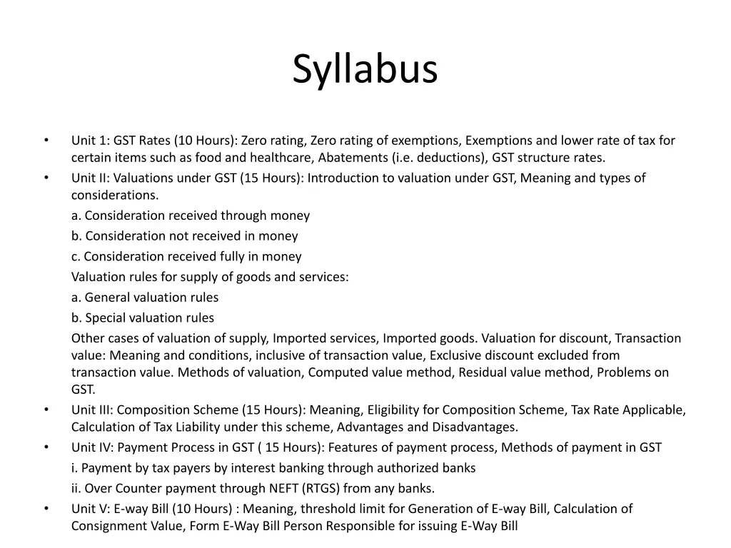 syllabus