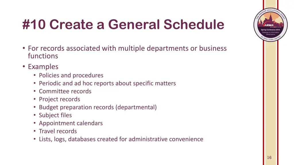 10 create a general schedule