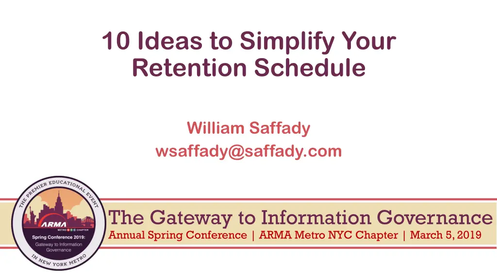 10 ideas to simplify your retention schedule